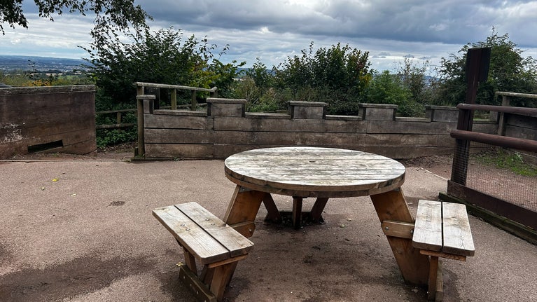 Wheelchair friendly picnic benches at Clent Hills